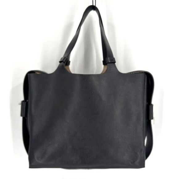 Lia Numa black leather handbag top handle bag satchel made in Italy - Picture 4 of 16